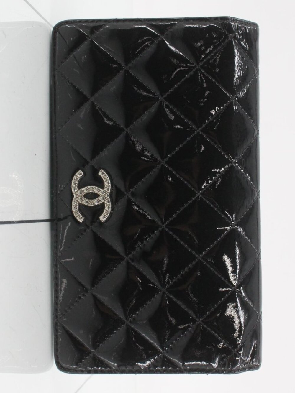Chanel Black Patent Leather Bifold Long Wallet 15-Series